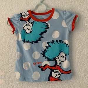 EUC Adorable Dr. Suess thing 1 & thing 2 girls tee